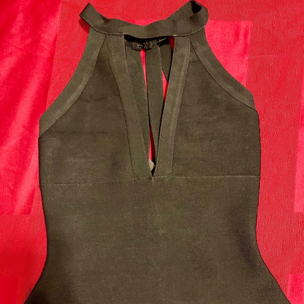 Black halter top dress